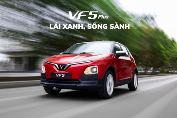 Mẫu xe ô tô điện VinFast Vf 5 màu đỏ, thiết kế hiện đại, phù hợp với xu hướng.