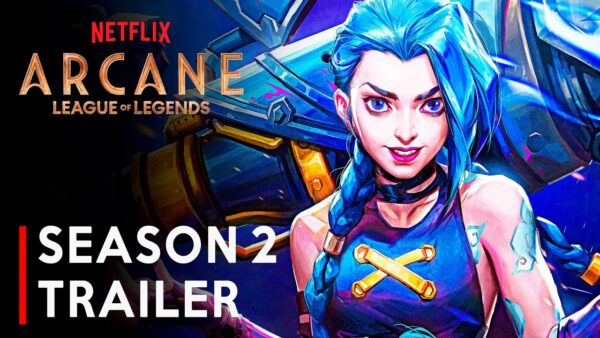 Netflix/Poster phim Arcane mùa 2 với hình ảnh nhân vật Jinx trong không khí đầy kịch tính.